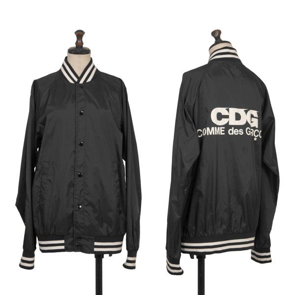 コムデギャルソンCDG ナイロンバックロゴプリントスタジャン 黒S