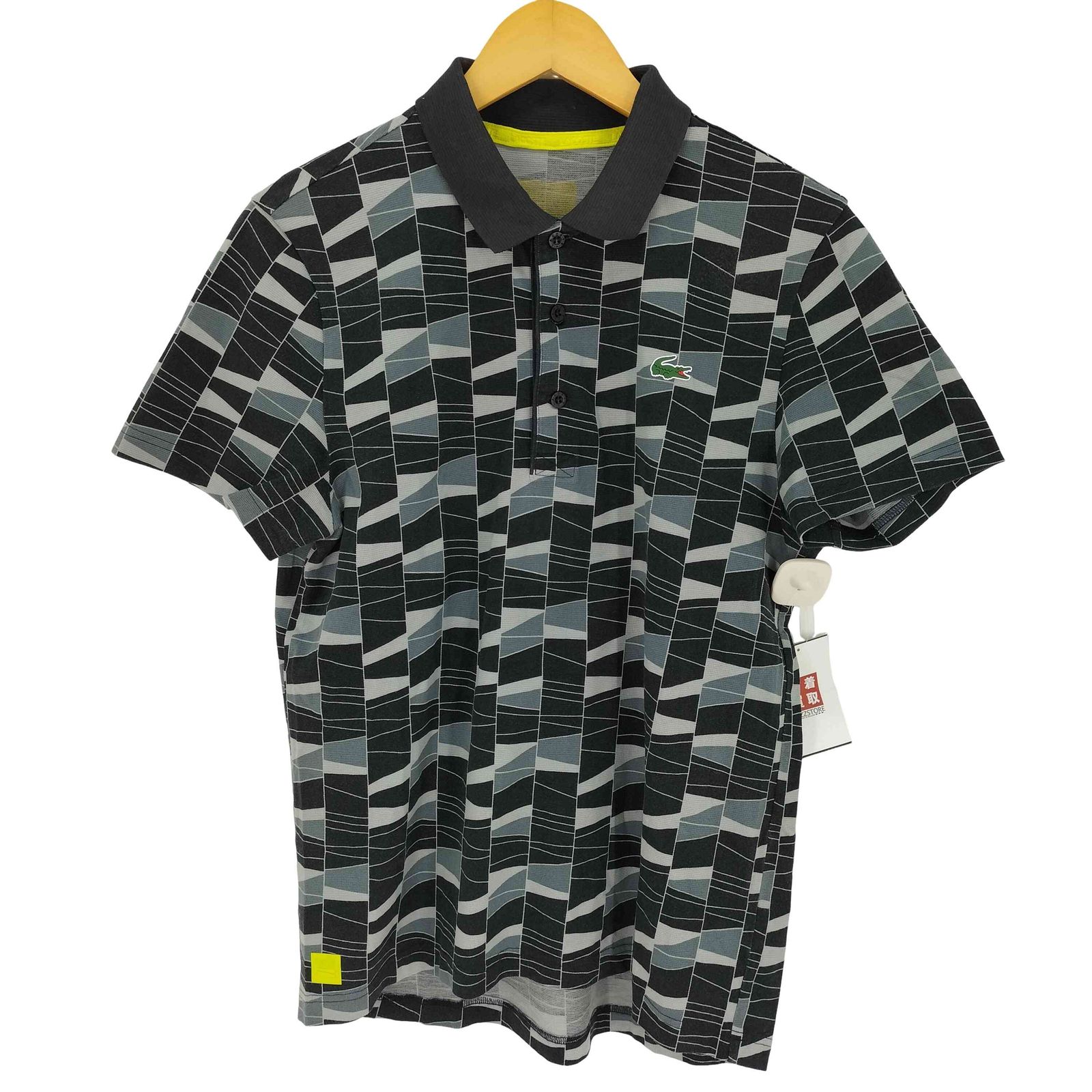 ラコステ LACOSTE 鹿の子 S/S ポロシャツ アミダクジ柄 メンズ 表記無