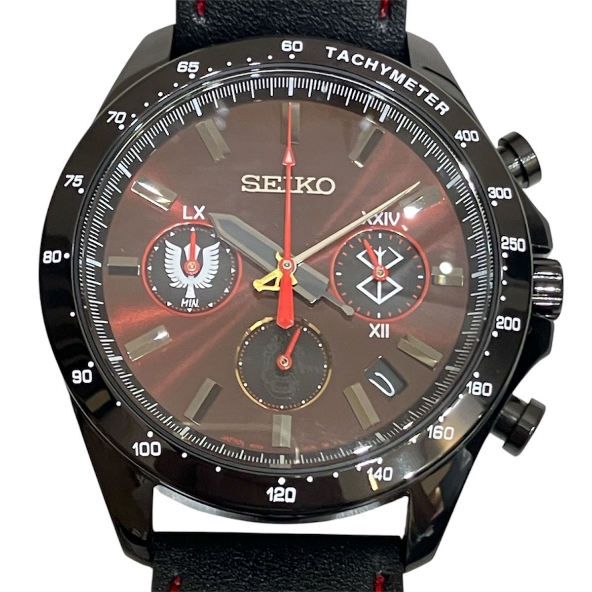 セイコー SEIKO ベルセルク 腕時計 総重量約73.2g SS 本革 クオーツ ボルドー文字盤 8T63-01S0 メンズ 35,620円