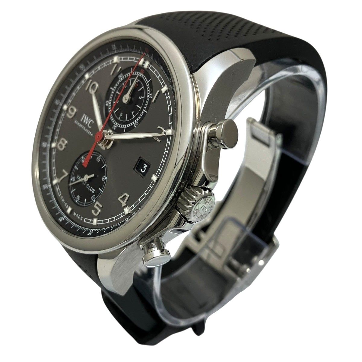アイダブリューシー シャフハウゼン IWC SCHAFFHAUSEN ヨットクラブ ポルトギーゼ 腕時計 総重量約120.6g SS ラバー 自動巻き ブラック文字盤 IW390503 メンズ