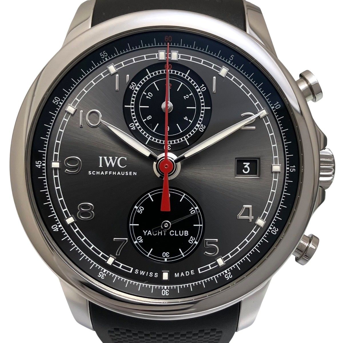 アイダブリューシー シャフハウゼン IWC SCHAFFHAUSEN ヨットクラブ ポルトギーゼ 腕時計 総重量約120.6g SS ラバー 自動巻き ブラック文字盤 IW390503 メンズ腕時計(クォーツ)