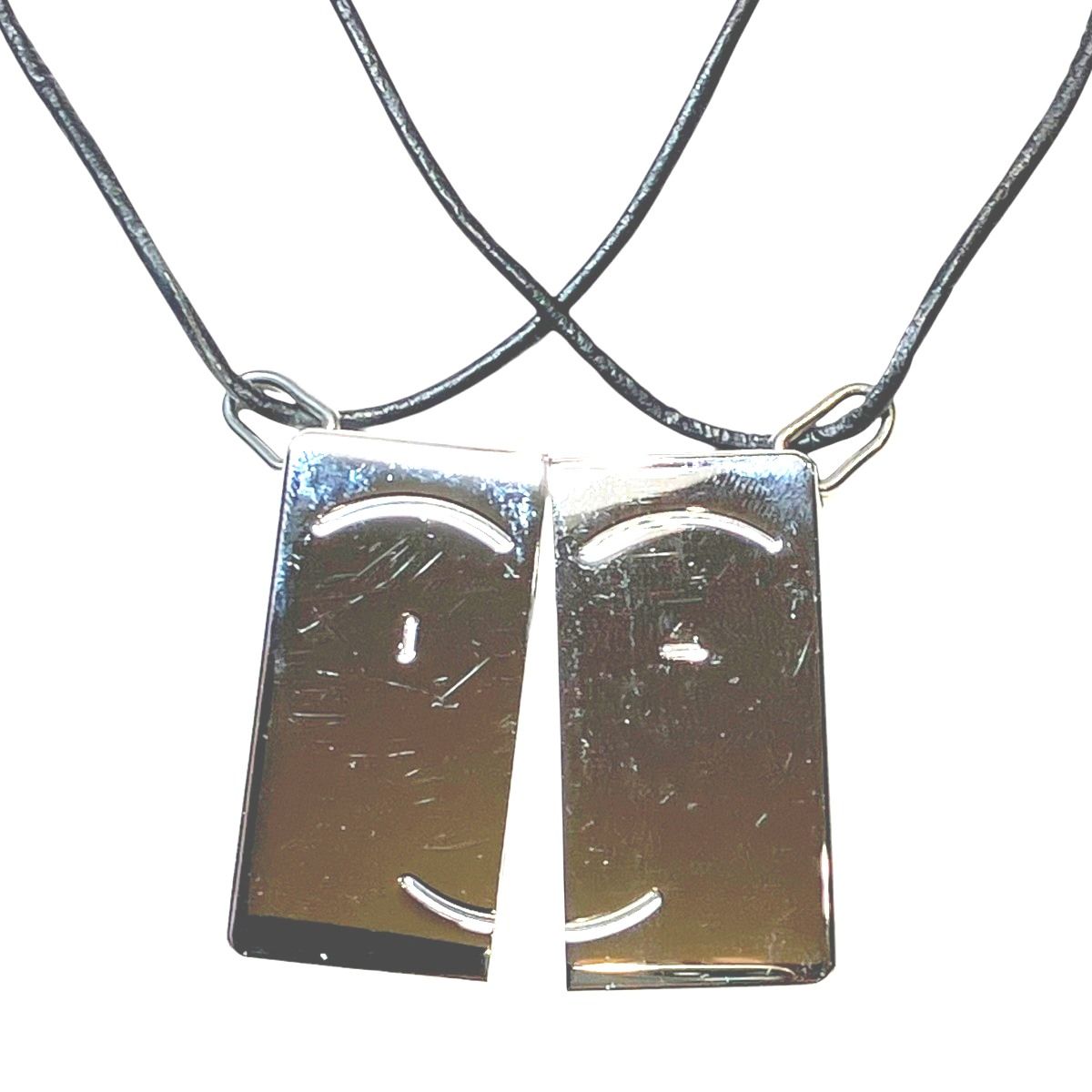 エルメス HERMES シンボルシリーズ スマイル ペアプレート ネックレス　アクセサリー 総重量約42g 約20cm メタル