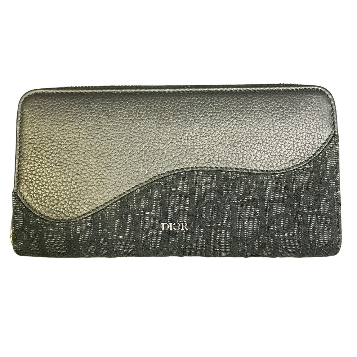 ディオール Dior サドル ロングジップウォレット 長財布 コットンキャンバス カーフレザー テクニカル ファブリック 2ADBC315YKS_H03E ユニセックス