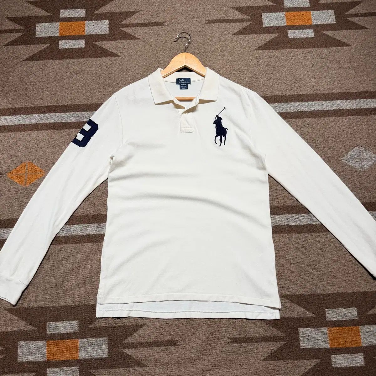 POLO RALPH LAUREN ビックポニー 長袖 カラーTシャツ 成人 M チーフキープ