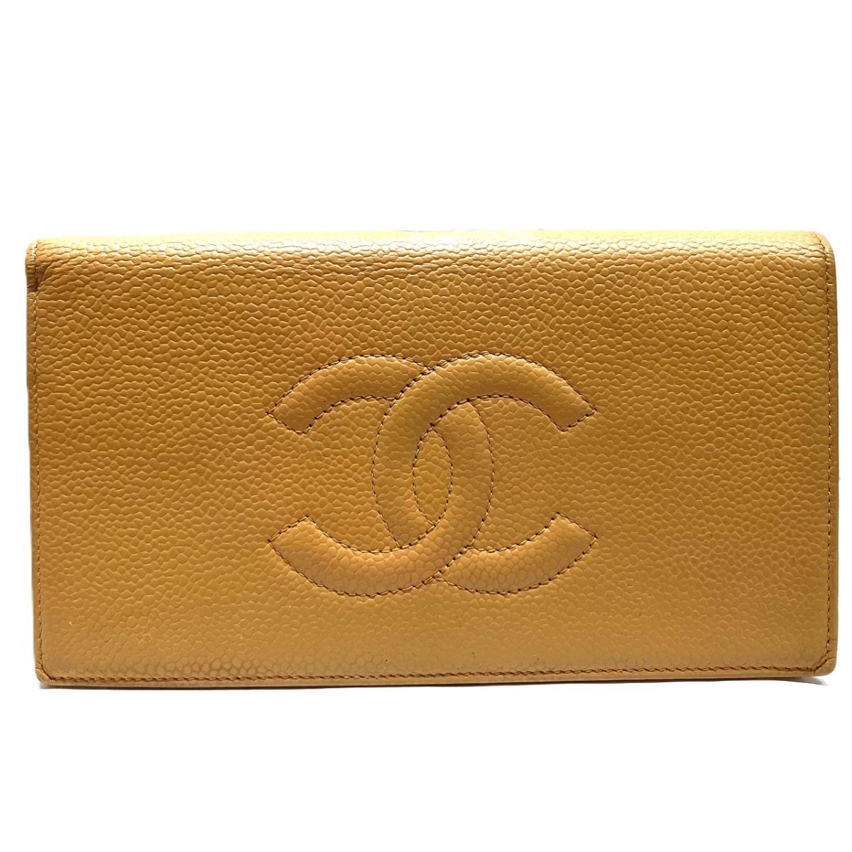 シャネル CHANEL ココマーク 二つ折り財布 キャビアスキン A48651 レディース