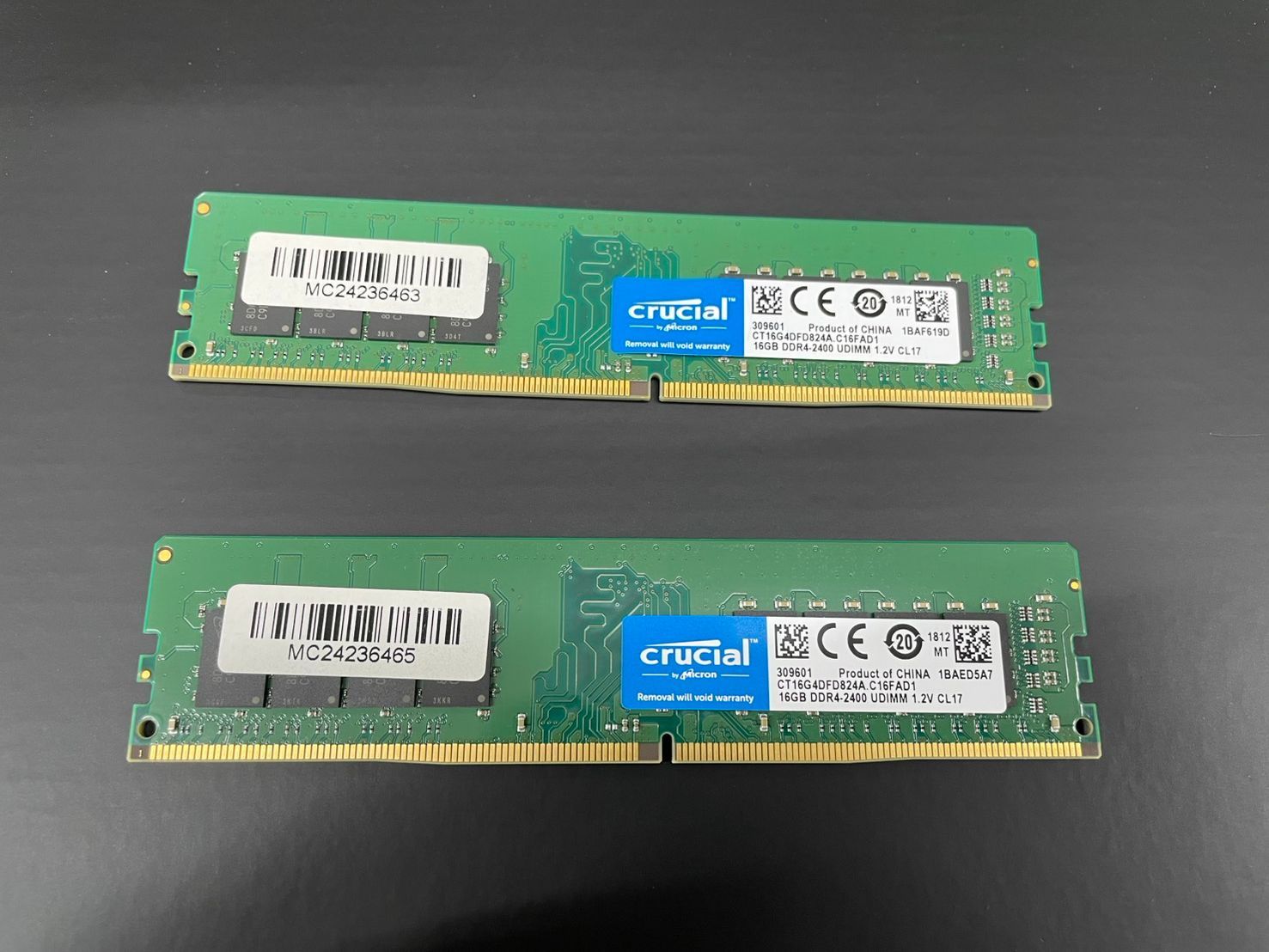 Crucial DDR4 デスクトップ用メモリ 16GB×2枚 計32GB PC4-19200 DDR4-2400【動作確認済み】メモリー