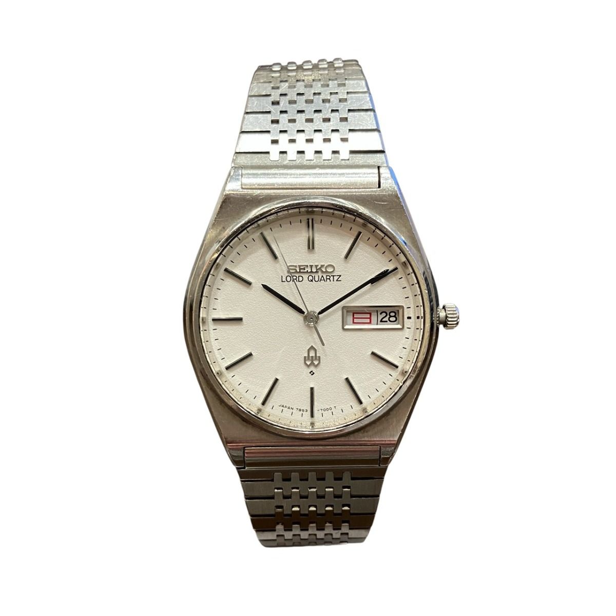 セイコー SEIKO ロードクォーツ 腕時計 総重量約76.6g SS SS クオーツ ホワイト文字盤文字盤 7853-7000 メンズ