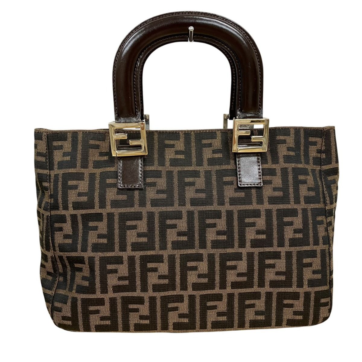 フェンディ FENDI ズッカ ハンドバッグ キャンバス レディース
