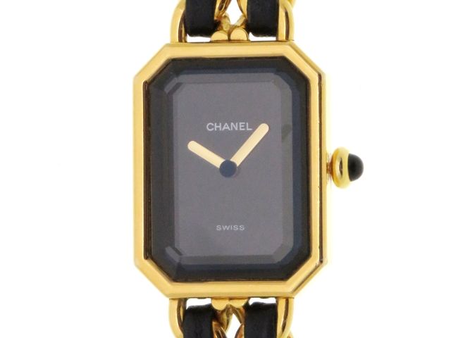 CHANEL シャネル プルミエールM H0001 腕時計 本革 ブラック レディース【中古】437