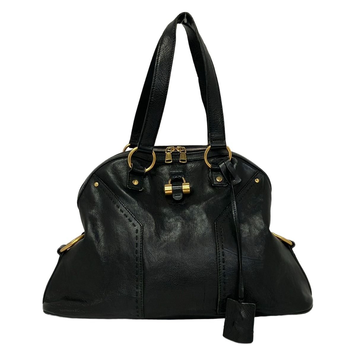 YvesSaintLaurent rivegauche (YSL)(イヴサンローランリヴゴーシュ) ハンドバッグ ミューズバッグ 156464 黒 レザー