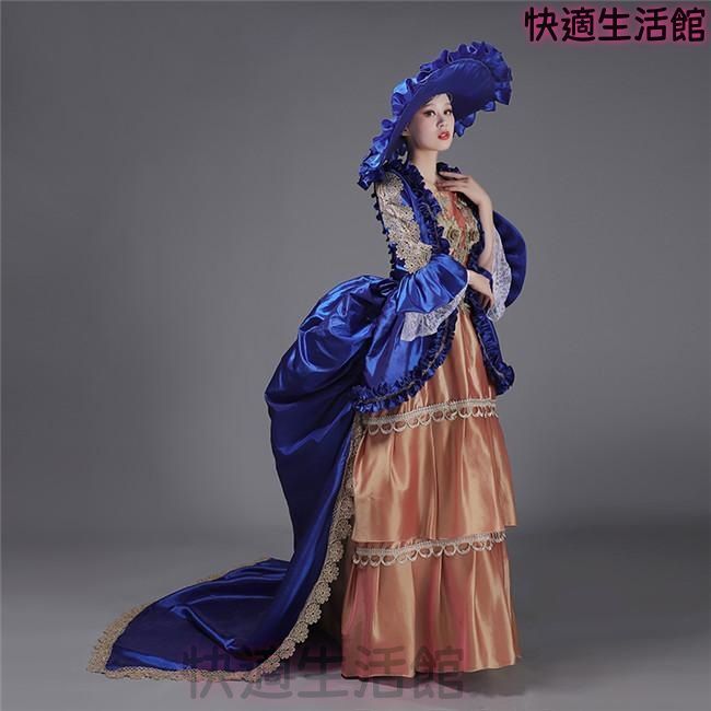 人気 貴族ドレス ワンピース ヨーロッパ 西洋ドレス 劇場 中世貴族風 bustle 宮廷ドレス 厚サテン パーティー 演奏会 豪華 ステージ衣装 lf728