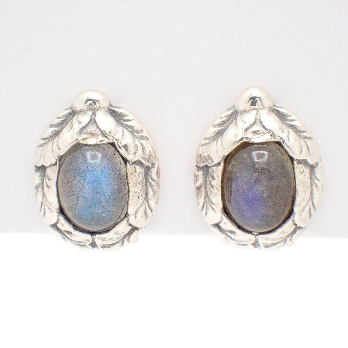 GEORG JENSEN 1997 Ear Clip Earrings Silver 925/Labradorite [Ioki Pawn Shop]