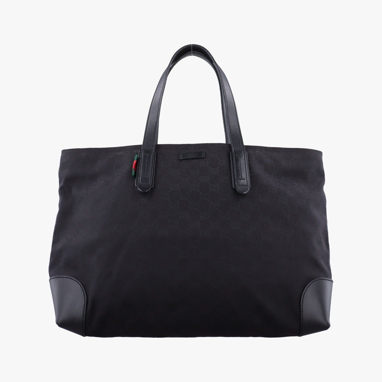 グッチGucciGGキャンバス ウェブ シェリーライン トート ブラック レザー×キャンバス 308928 G014567156
