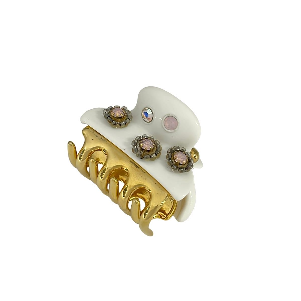 acca(アッカ) アクセサリー美品 - 白×ゴールド×ライトピンク ヘアクリップ