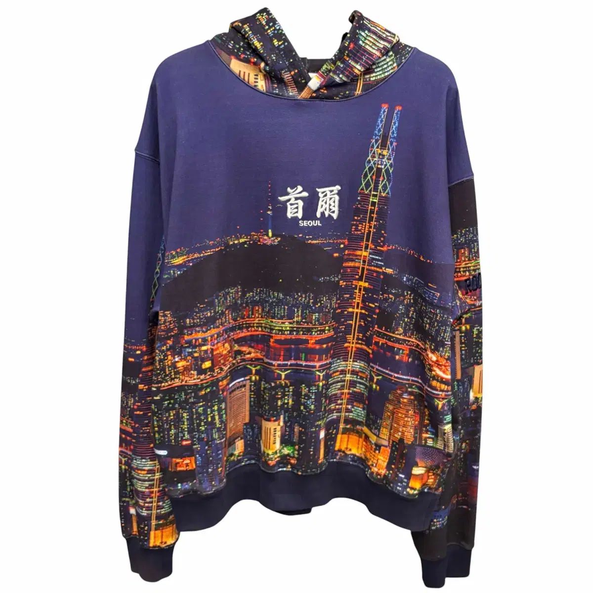 ダークルーム ソウル ネオンサイン 夜景 グラフィック フーディー 2XL