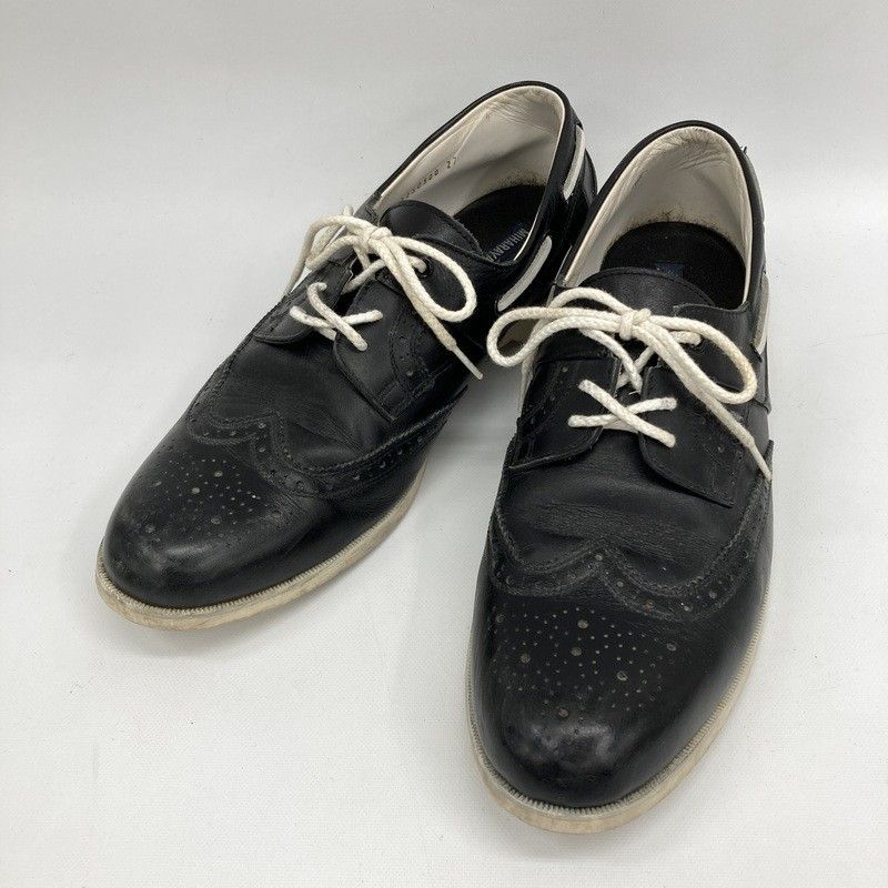 MIHARA YASUHIRO ミハラヤスヒロ ドッキング ウイングチップ デッキシューズ 27cm ドレスシューズ レザー 革 カジュアル メンズ ブラック 靴 ★SS1436