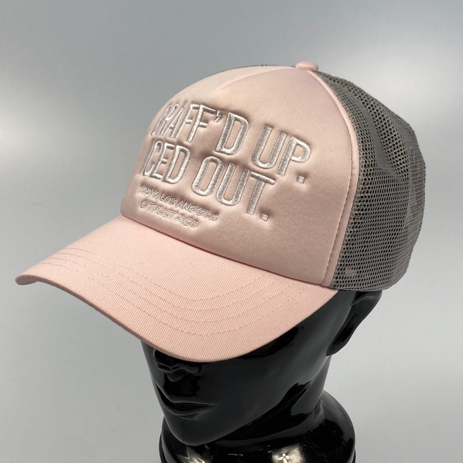 【姫路東店】 中古 CVTVLIST | カタリスト キャップ IF&CO ICED OUT TRUCKER CAP 2501080502 メッシュキャップ ピンク 【118】