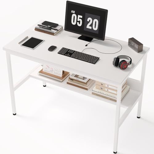 Embrace lifeシンプルワークデスク 平机 机 学習デスク つくえ パソコンテーブル オフィスデスク 幅80cm×奥行40cm 組立簡単一人暮らし インテリア もみじ 勉強机 白い色ｍａ