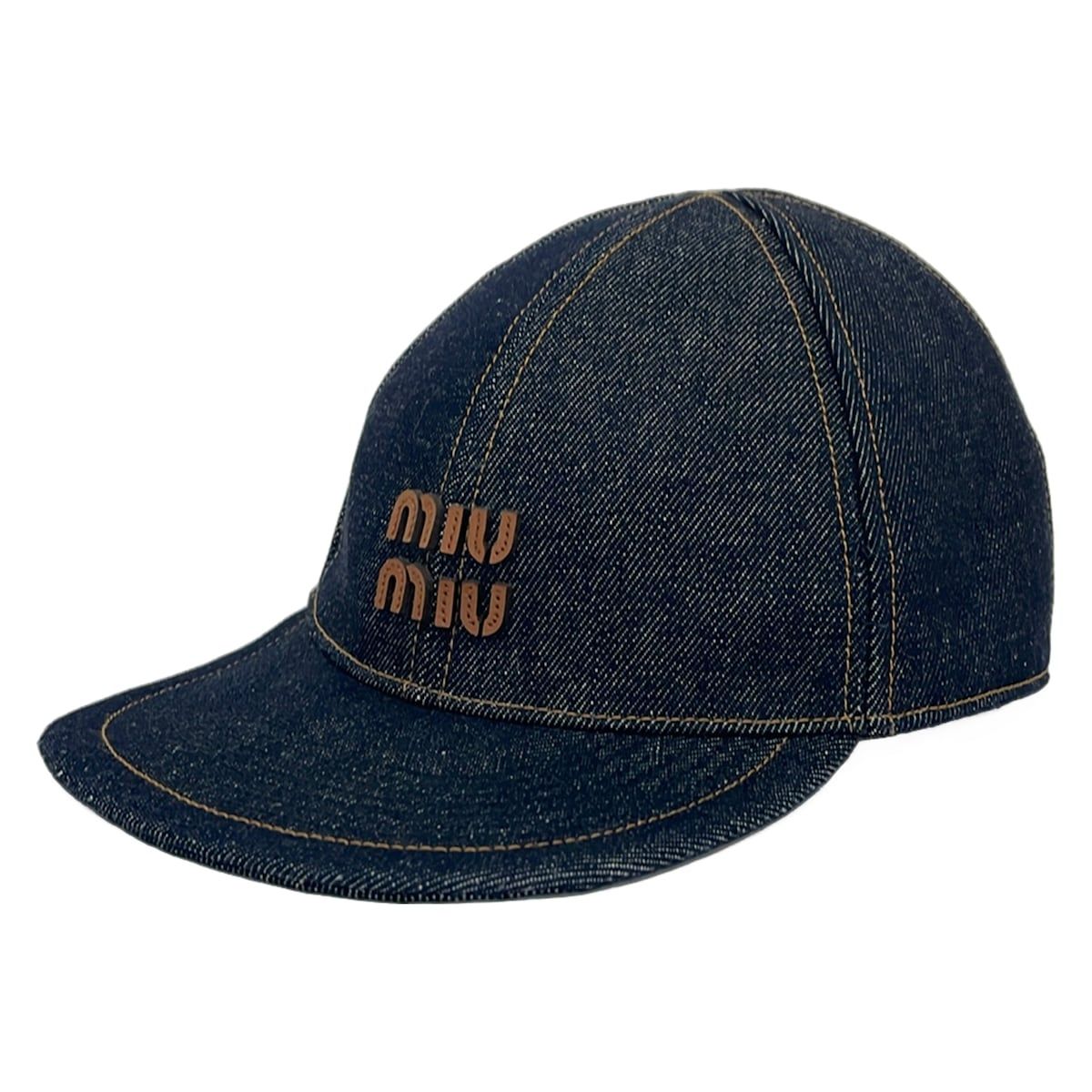 miumiu(ミュウミュウ) キャップ M - ダークネイビー コットン