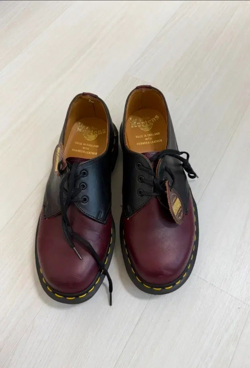 DR. MARTENS 1461 メイドイン イングランド ブラック バーガンディ (250)