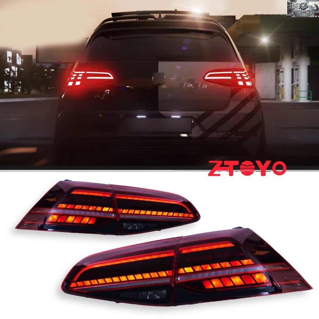 フルLEDテールランプ出現 VW フォルクスワーゲン ゴルフ MK7 ゴルフ7.5 TSI TDI 2013-2019 リアテールライト シーケンシャルターン カスタ