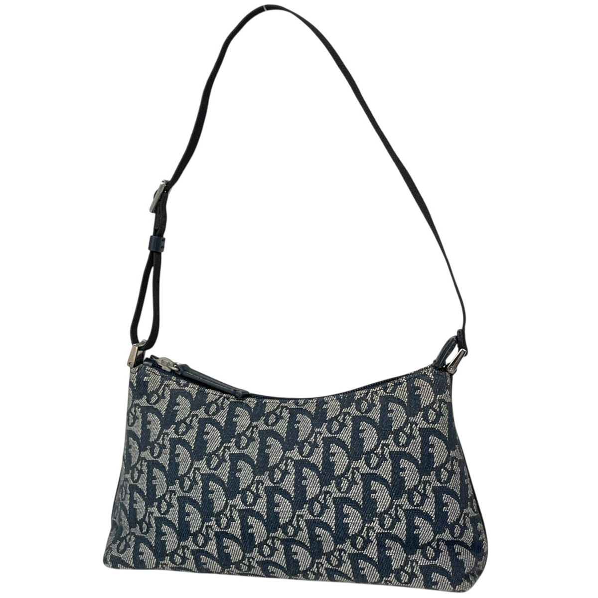 クリスチャンディオール Christian Dior ショルダーバッグ トロッター柄 キャンバス ネイビー 【中古】