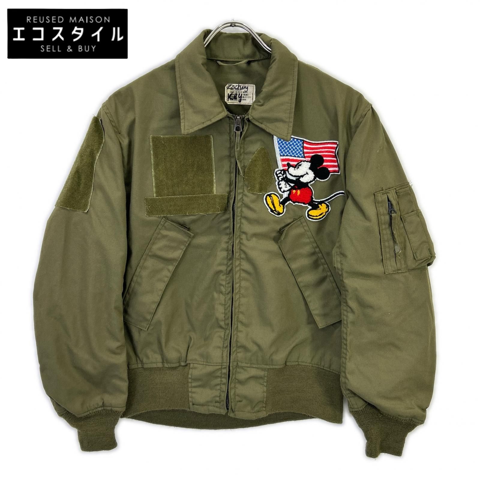 MILITARY　ミリタリー　カーキ 80年製 ミッキーパッチ付 CVC タンカースジャケット　S/R