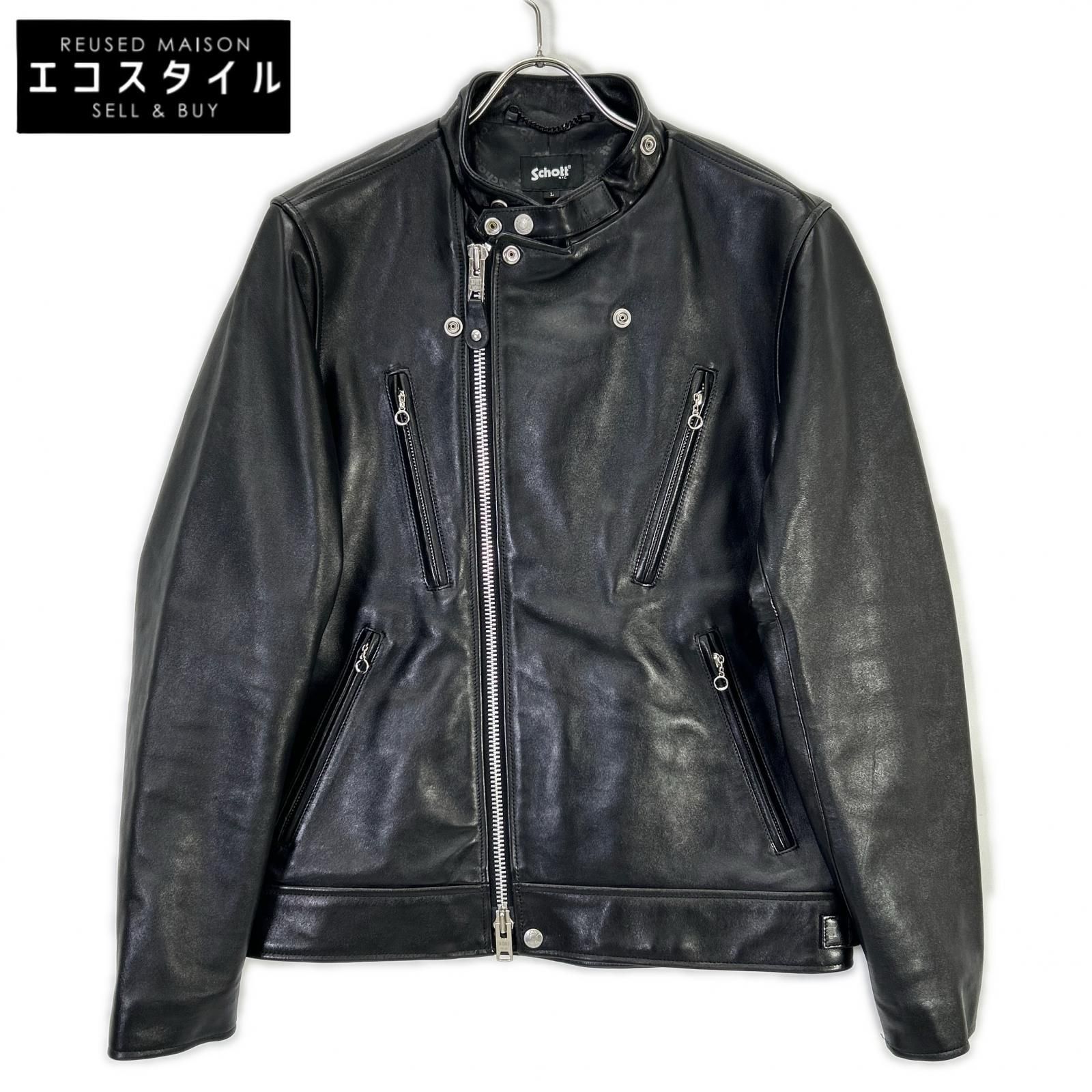 schott　ショット　782-3950077 25年モデル ブラック シープレザー 羊革 NEW DOUBLE BREAST RIDERS ダブルブレスト ライダース　L 45,474円