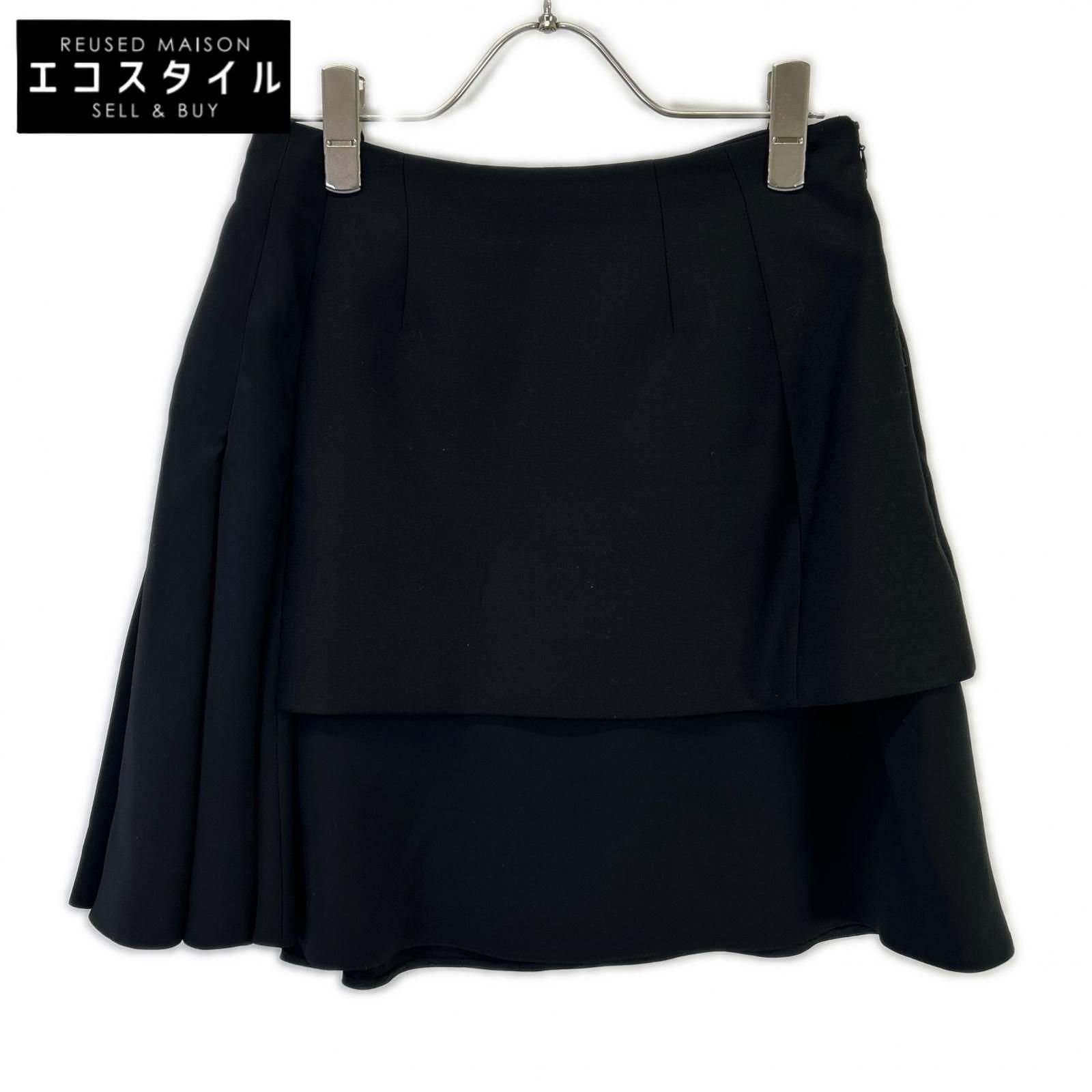 Christian Dior　クリスチャンディオール　5C2133A1148 ブラック フレアミニスカート　34