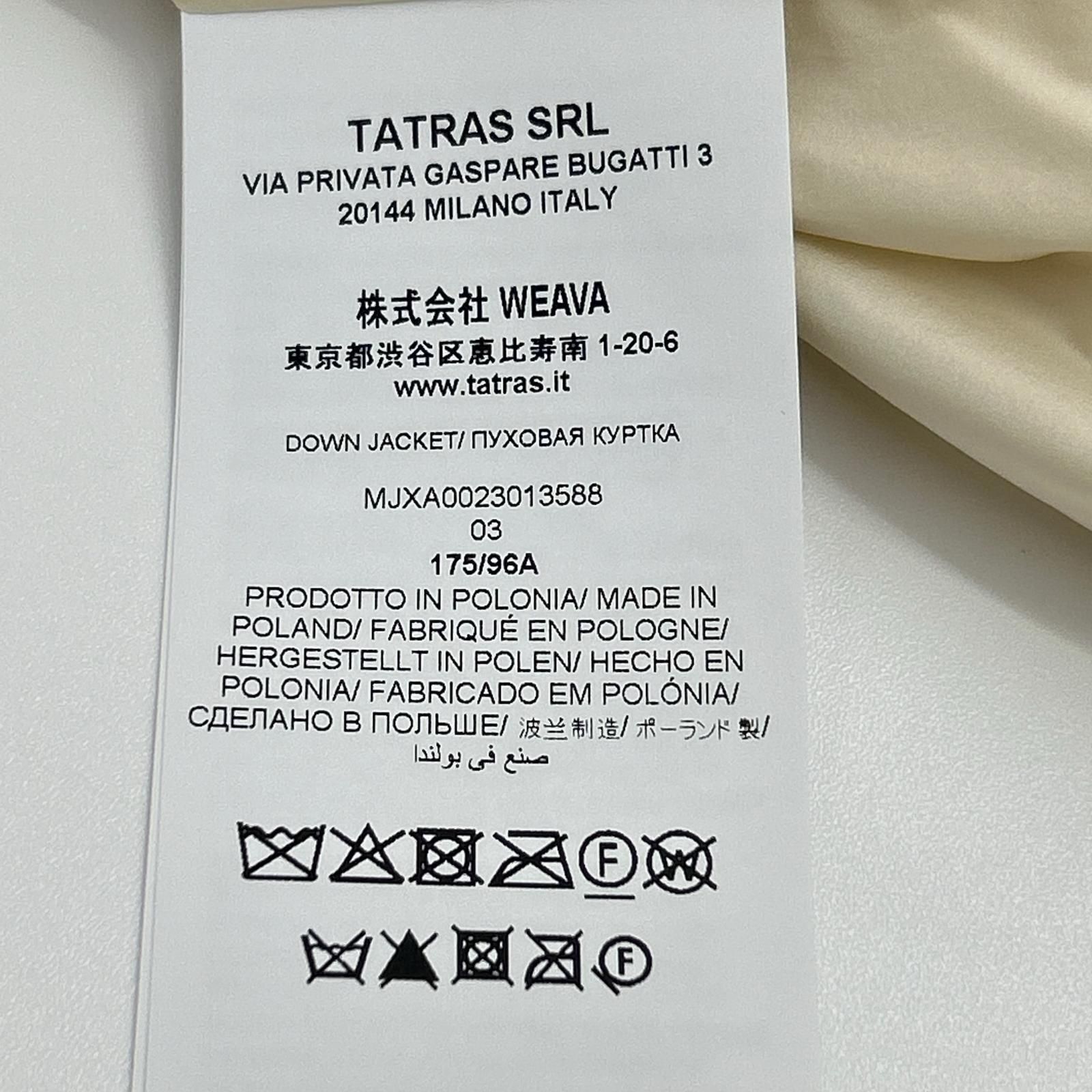 TATRAS タトラス 23AW MJXA0023013588 ホワイト TARO タロ ダウン