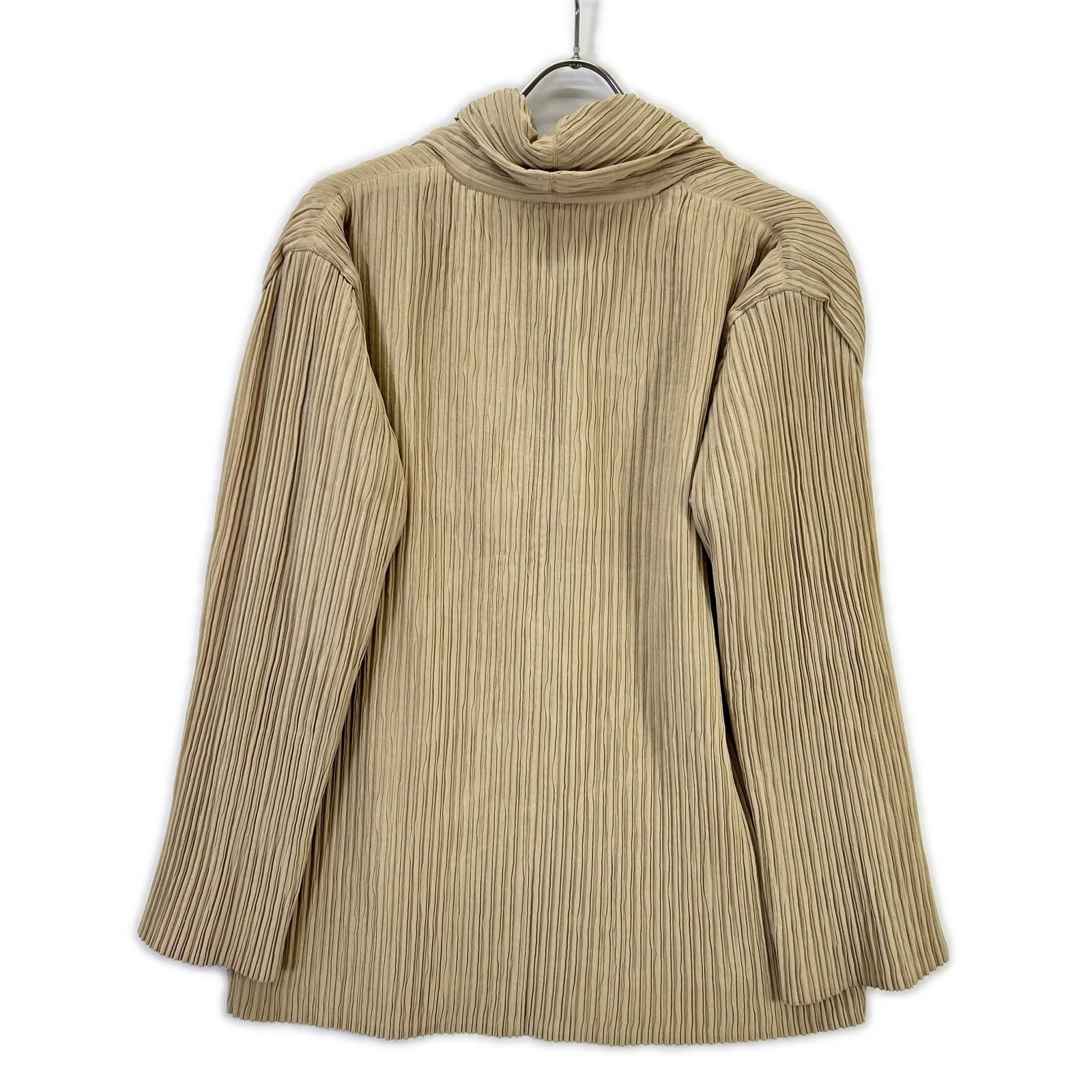 【完売品・レア】ISSEY MIYAKE プリーツジャケット 2(L-LL) ISSEY MIYAKE イッセイミヤケ IM92-FD902 ベージュ プリーツ