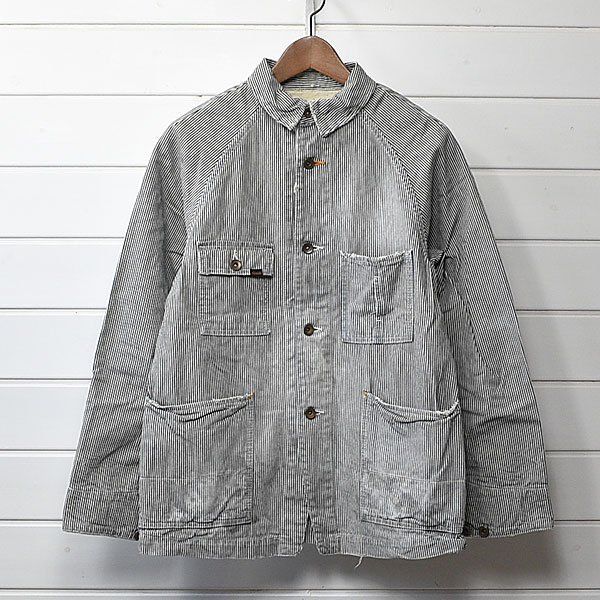 Chimala チマラ ダメージ加工 ヒッコリーカバーオール ボロ デニム M 