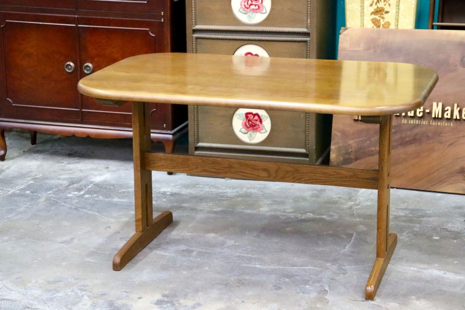 GMJK299○浜本工芸 / HAMAMOTO ダイニングテーブル 食卓テーブル 作業台 楢材 無垢 国産家具 コンパクト シンプル モダン