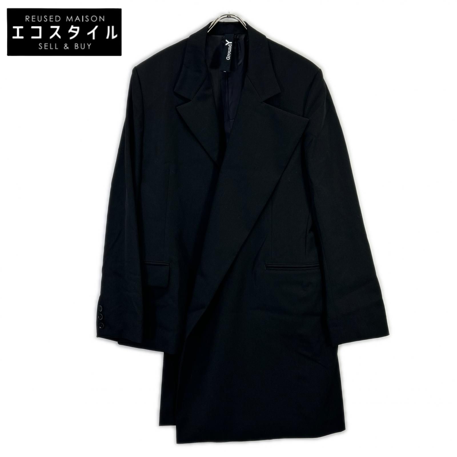 Ground Y　グラウンドワイ　GPーJ01ー100 ブラック WOOL GABARDINE ASYMMETRICAL JACKET アシメントリージャケット　1