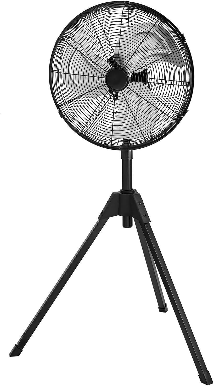 工業扇 業務用扇風機 三脚スタンド型 45cm アルミ羽根 左右首振り 風量3段階 高さ調節110〜145cm ブラック 工場・倉庫・イベントに最適 6,345円