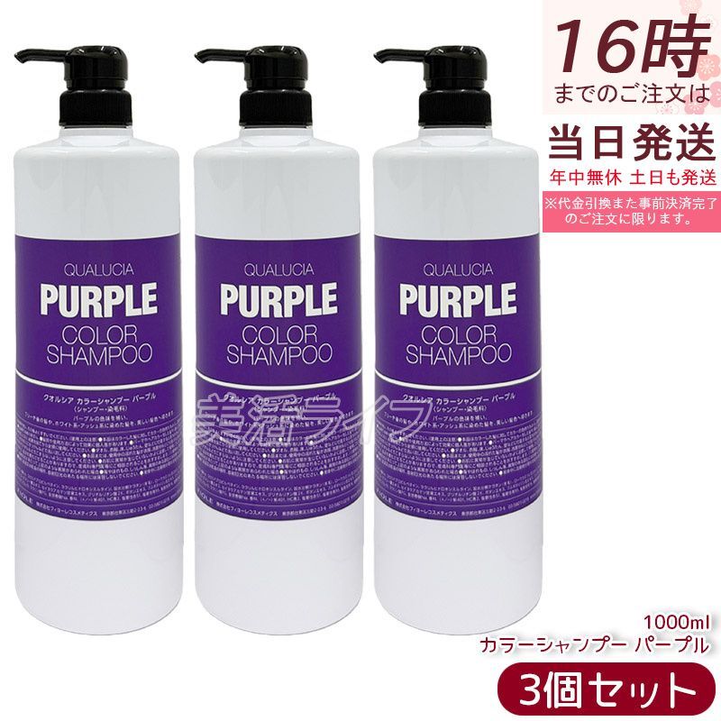 【3本セット】フィヨーレ クオルシア カラーシャンプー 1000ml ベージュ シャンプー 染毛料 QUALUCIA カラーケアブリーチ ハイトーン 黄シャンプー ムラシャン FIOLE 赤 青 紫 サロン専売品 正規品