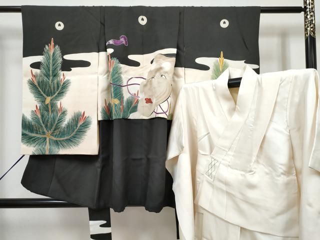 平和屋着物[]七五三　男の子　祝着・長襦袢(袷)セット　刺繍　翁　松文　金彩　逸品　DABG3225ma 18,720円