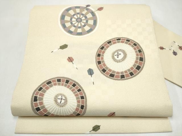 平和屋着物●九寸名古屋帯　ダーツ　金糸　正絹　逸品　CABK5917hy 35,490円