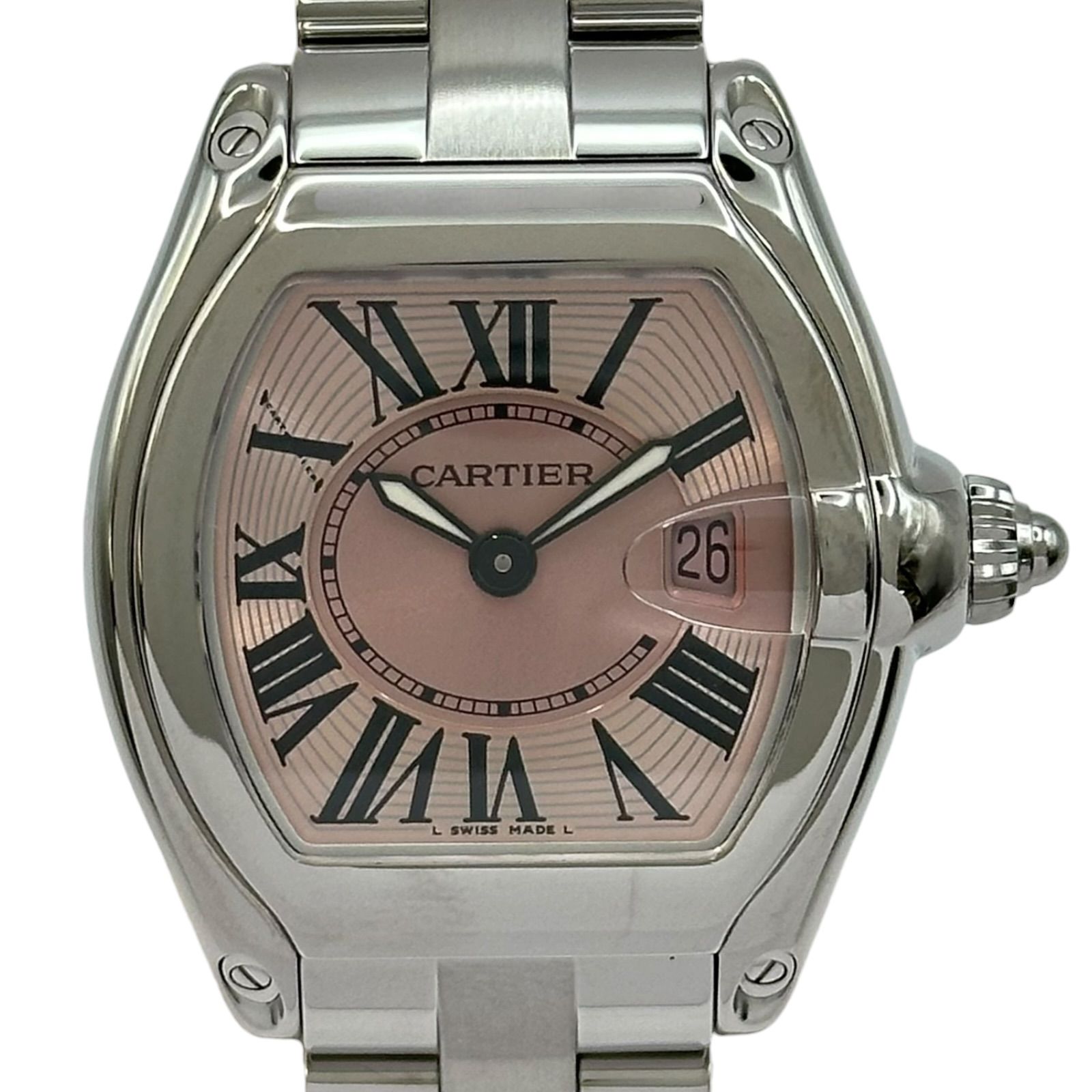 カルティエ Cartier ロードスター SM W62017V3 ピンク ステンレススチール クオーツ レディース 腕時計