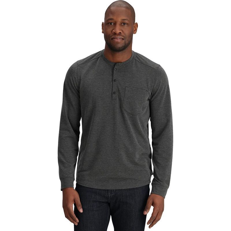 アウトドアリサーチ メンズ トップス Tシャツ 長袖 Outdoor Research Aberdeen LongSleeve Henley Mens Black Heather ブラック