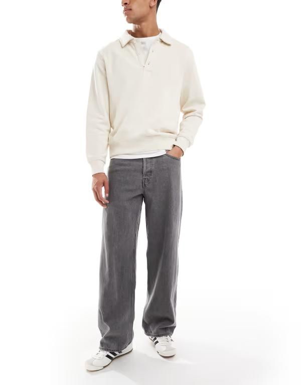 ジャック アンド ジョーンズ メンズ ボトムス デニムパンツ ワイドレッグ ジーンズ Jack Jones Dave wide leg jeans Gray Denim グレー