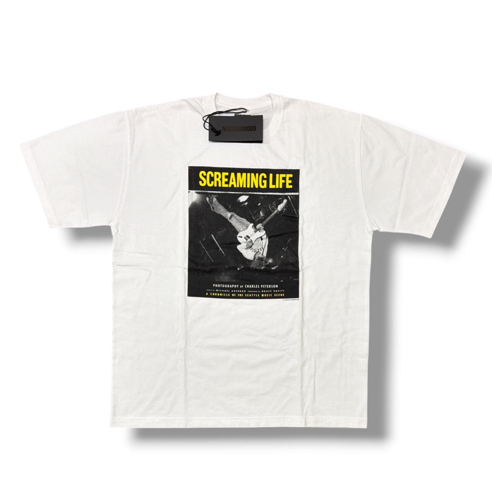 未使用 NEIGHBORHOOD 25AW NH × CHARLES PETERSON . TEE SS-1 カートコバーンTシャツ コラボカットソー ネイバーフッド 252PCNH-ST10S ホワイト XL （20452M）