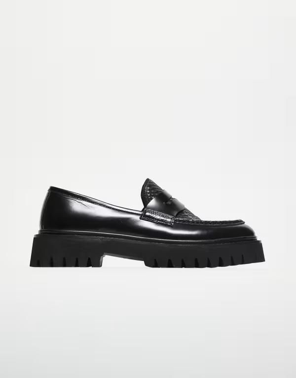 ウォークロンドン メンズ シューズ スリッポン・ローファー ローファー Walk London Hopper Saddle croc loafers Black ブラック 40,170円