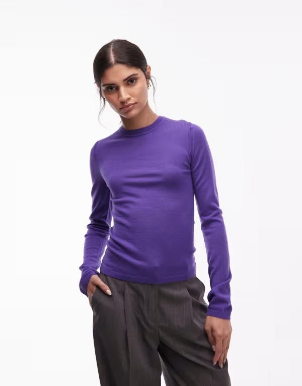 アンドアザーストーリーズ レディース アウター ニット・セーター スリムフィット ウール Other Storieslim fit pure merino wool sweater PURPLE パー