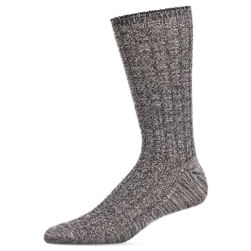 メモイ メンズ アンダーウェア 靴下 ブーツ MeMoi Mens Twisted Texture Soft Marled Everyday Boot Sock Black ブラック