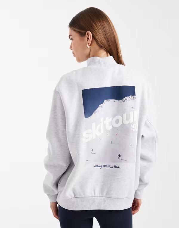 コットンオン レディース アウター パーカー・スウェット モックネック プラスサイズ シャツ グラフィック Cotton plush mock neck sweatshirt with ski tou