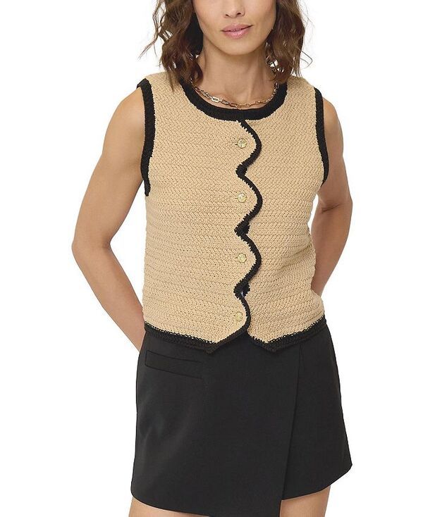 セントラルパークウェスト レディース トップス タンクトップ Central Park West Womens Rose Scallop Edge Tank BlackTan ブラック