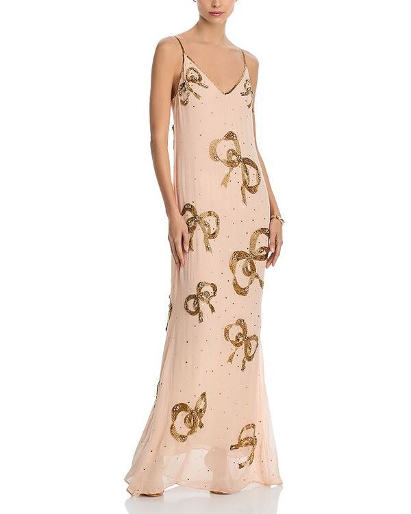 ラブスハックファンシー レディース トップス ワンピース マキシ LoveShackFancy Berisa Embellished Maxi Dress Peach Rose ピーチ