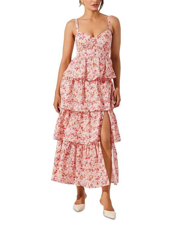 アストール レディース トップス ワンピース ティアード フラワー柄 プリント フラワー ASTR the Label Midsummer Tiered Floral Print Dress Pink