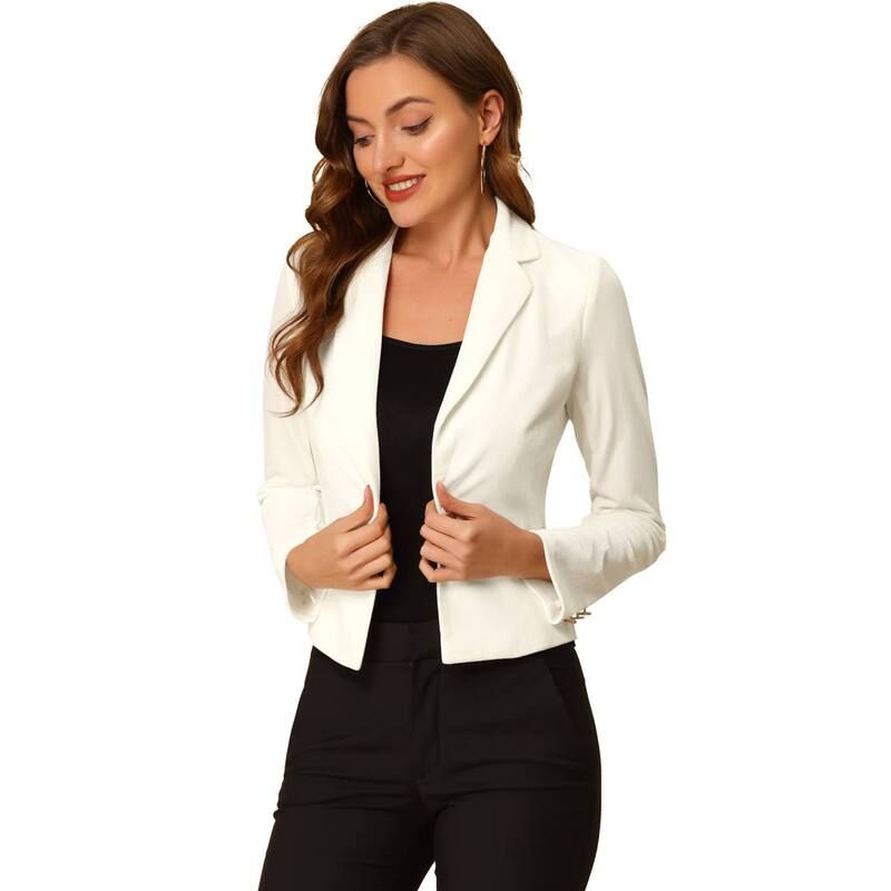 アレグラ ケー レディース アウター ジャケット・ブルゾン ベルベット ブレザー ALLEGRA K Womens Velvet Notched Lapelong Sleeve Button Work 14,804円